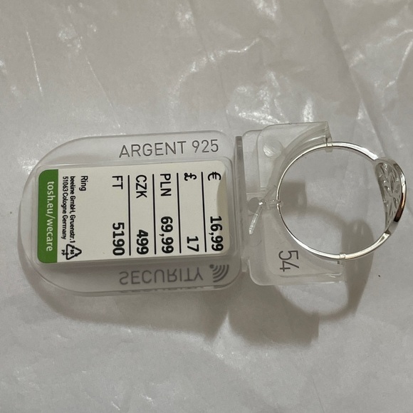 TOSH 925 Silver Plated Ring with Floral Cut-out Size 54 - Picture 12 of 16